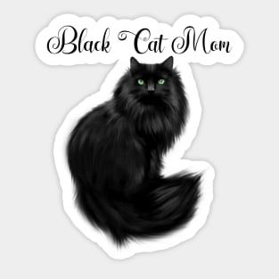 Black cat mom Sticker